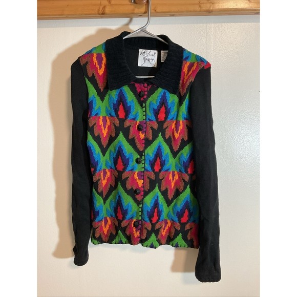 Michael Simon NY Women’s M Sweater Art to Wear Cardigan Button Front Vintage - Picture 1 of 9